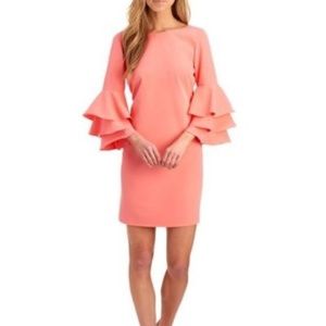 NICOLE MILLER STUDIO Ruffled Layered sleeve dress